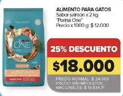 Carrefour Purina one alimento para gatos sabor salmón oferta