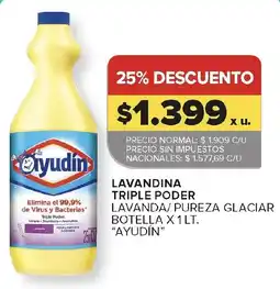 Carrefour Ayudín lavandina triple poder lavanda/pureza glacial oferta