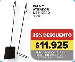 Carrefour Holz pala y atizador de hierro oferta