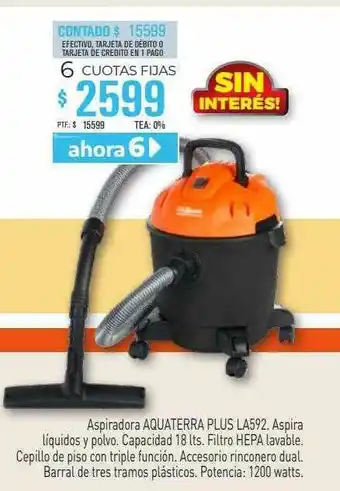 Aspiradora Aquaterra Plus La592