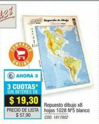 Rio Shop Deco Repuesto Dibujo X8 Hojas 1028 N°5 Blanco oferta
