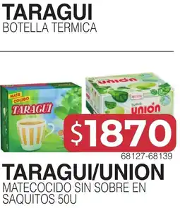 Masivos Taragui mate cocido sin sobre en saquitos 50u oferta