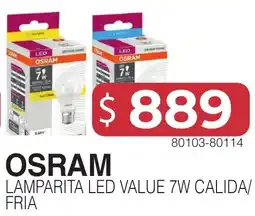 Masivos Osram lamparita led value 7w calida/ fria oferta