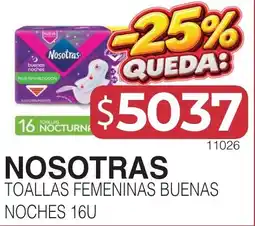 Masivos Nosotras toallas femeninas buenas noches 16u oferta