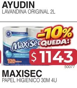 Masivos Maxisec papel higienico 30m 4u oferta