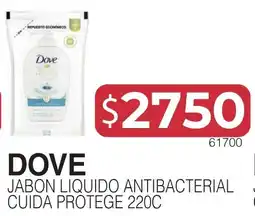 Masivos Dove jabon liquido antibacterial cuida protege 220c oferta