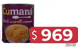 Masivos Cumaná choclo amarillo cremoso oferta