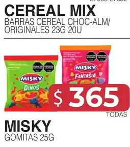 Masivos Misky cereal mix barras cereal choc-alm/ originales oferta