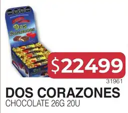 Masivos Dos corazones chocolate oferta