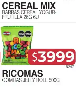 Masivos Misky cereal mix barras cereal yogur-frutilla oferta