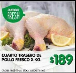 Jumbo Cuarto trasero de pollo kg oferta