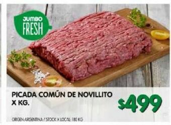 Jumbo Picada común de novillito x kg oferta