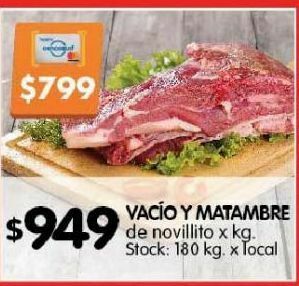 Disco Vacío y matambre de novillito x kg oferta
