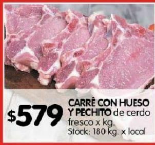Disco Carré con hueso y pechito de cerdo fresco kg oferta