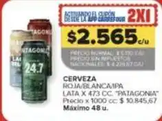 Carrefour Market Patagonia - cerveza roja/blanca/ipa lata oferta