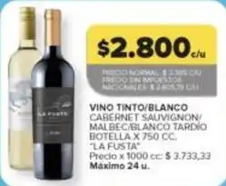 Carrefour Market Vino tinto/blanco cabernet sauvignon/malbec/blanco tardio oferta