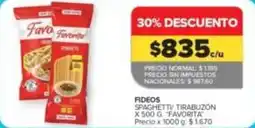Carrefour Market Favorita - fideos spaghetti tirabuzón oferta