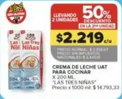 Carrefour Market Las tres niñas - crema de leche uat para cocinar oferta