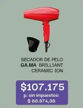 Gama - brilliant ceramic ion secador de pelo