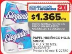 Carrefour Market Elegante - papel higiénico hoja simple oferta