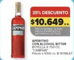 Carrefour Market Campari - aperitivo con alcohol bitter oferta