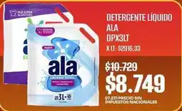 Makro Ala - detergente líquido dpx3lt oferta