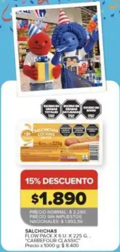 Carrefour Market Salchichas flow pack oferta