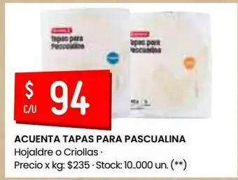 Changomas Acuenta tapas para pascualina oferta