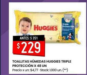 Changomas Toallitas húmedas huggies triple protección x 48 un oferta