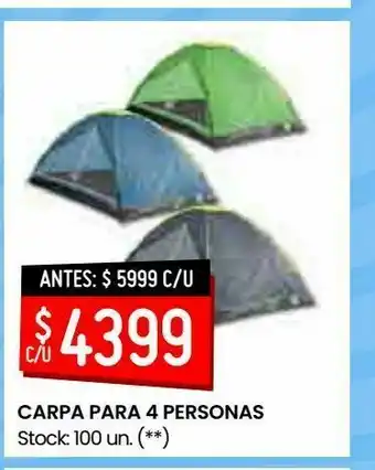 Changomas Carpa para 4 personas oferta