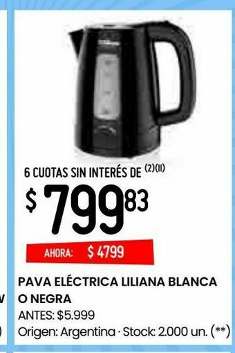 Changomas Pava eléctrica liliana blanca o negra oferta