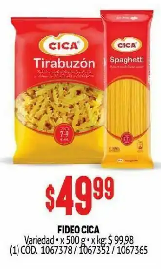 Makro Fideos cica 500g oferta