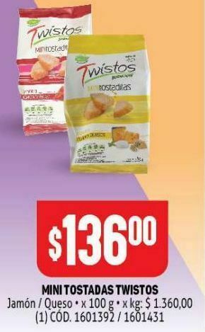 Makro Mini tostadas twistos 100g oferta