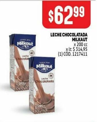 Makro Leche chocolatada milkaut 200cc oferta