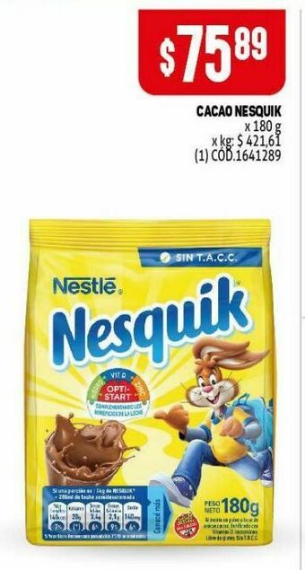 Makro Cacao nesquik 180g oferta