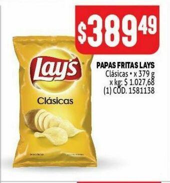 Makro Papas fritas lay's 379g oferta