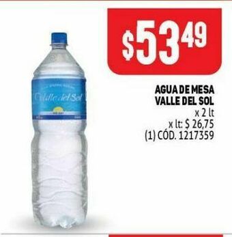 Makro Agua de mesa valle del sol 2lt oferta