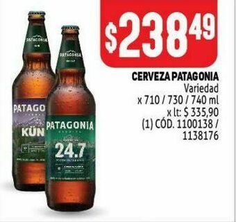 Makro Cerveza patagonia oferta