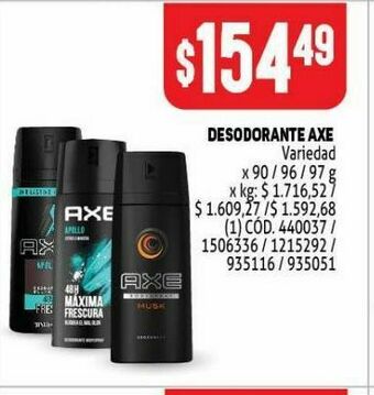 Makro Desodorante axe oferta
