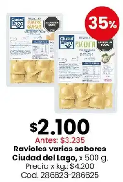 Coto Ciudad del Lago ravioles varios sabores oferta