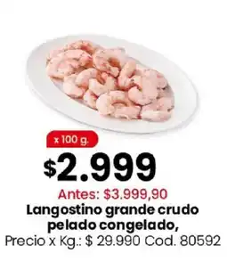 Coto Langostino grande crudo pelado congelado oferta