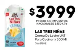 Diarco Las tres niñas crema de leche uat para cocinar oferta