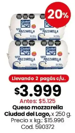 Coto Ciudad del Lago queso mozzarella oferta