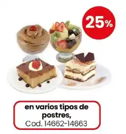 Coto varios tipos de postres oferta
