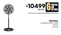 Diarco Ventisol ventilador de pie turbo oferta