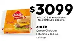 Diarco Adler queso cheddar feteado oferta
