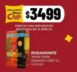Diarco Rosamonte yerba mate especial oferta