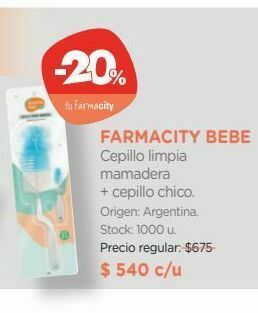 Farmacity Farmacity bebe cepillo limpia mamadera + cepillo chico. oferta