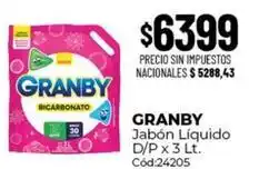 Diarco Granby - jabón líquido d/p x 3 lt oferta