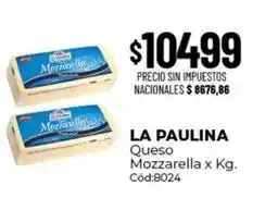 Diarco La paulina - queso mozzarella x kg. cód:8024 oferta